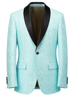 Paisley Jacquard Satin Shawl Blazer