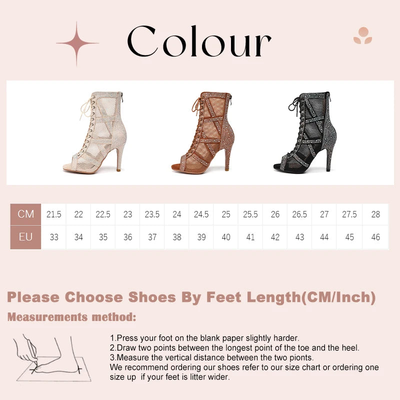 Rhinestone Latin Dance Boots
