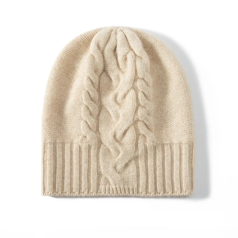 Twisted Flower Cashmere Beanie