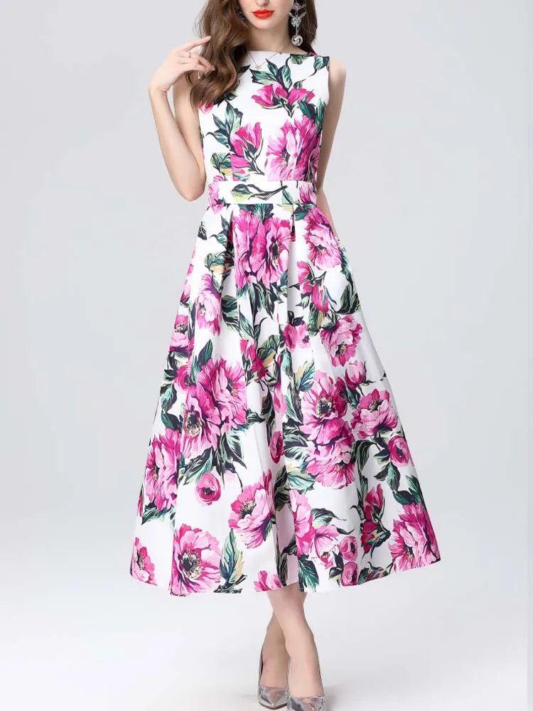 Elegant Sleeveless High Waist Dress