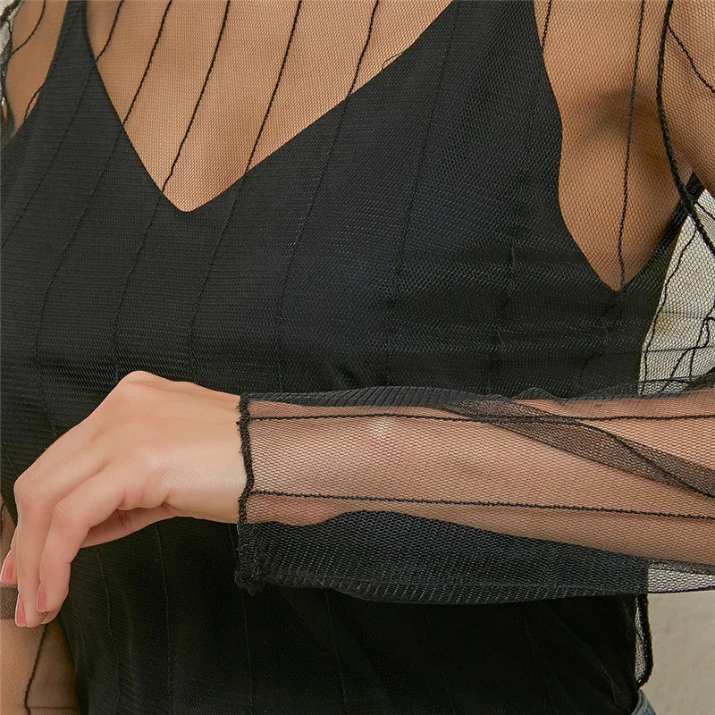 Transparent Mesh Star Shirt