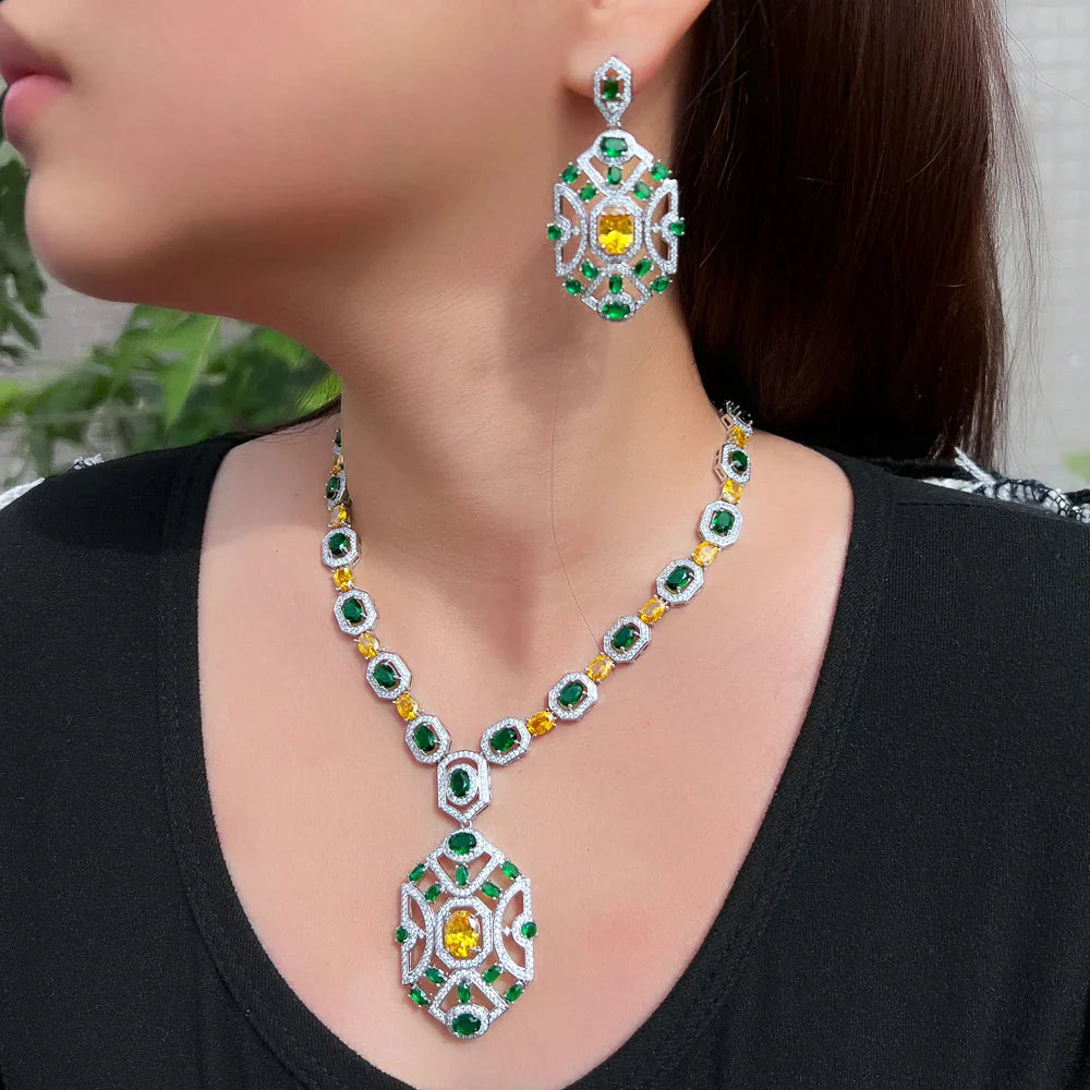 Multicolor Zirconia Bridal Jewelry Set