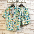 Cotton Floral Shirt Shorts Set