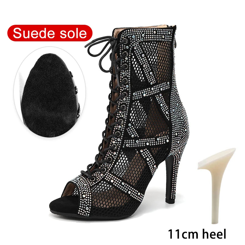 Rhinestone Latin Dance Boots