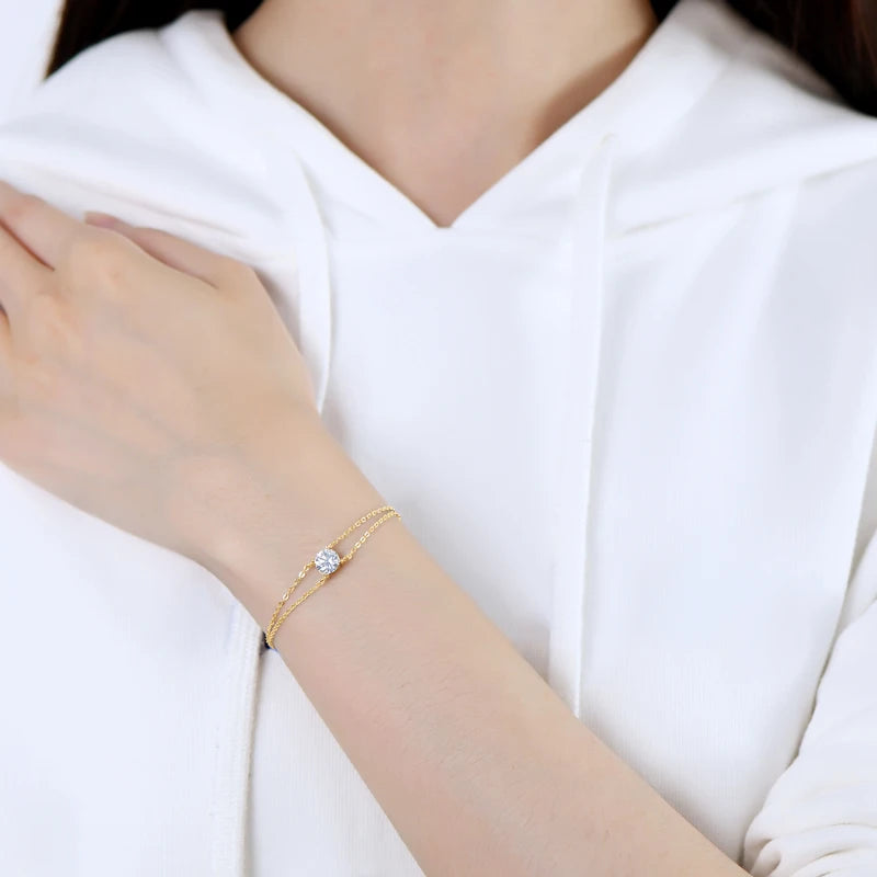 Personalized Moissanite Silver Bracelet