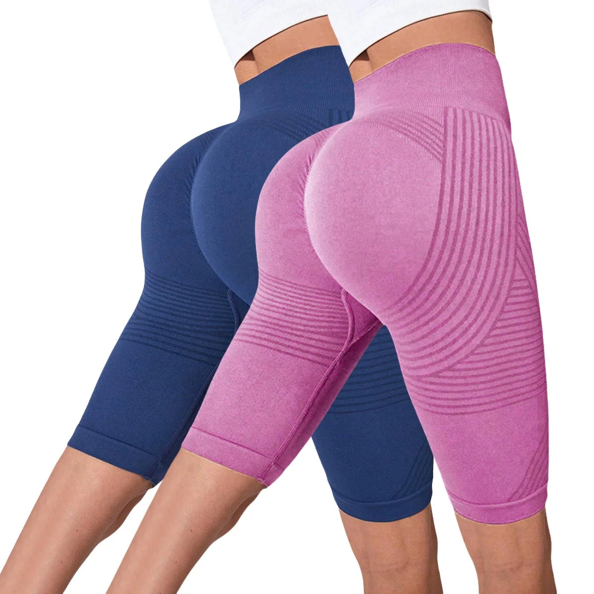 Seamless Hip-Lifting Yoga Shorts 2-Pack