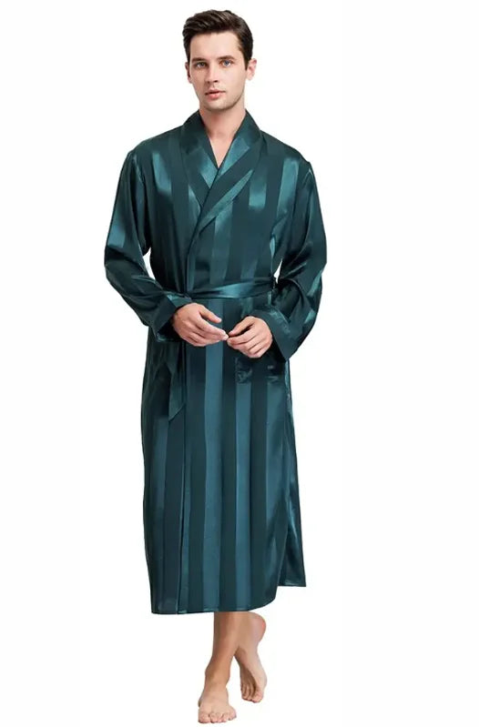 Men's Silk Satin Bathrobe