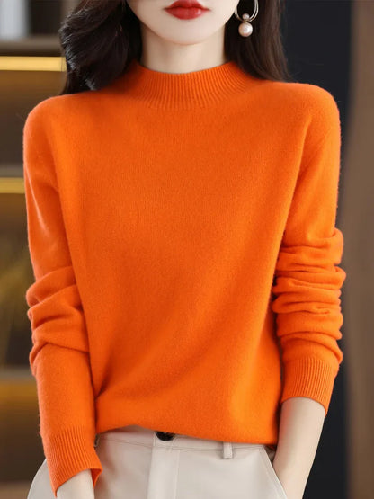 Merino Wool Mock Neck Sweater