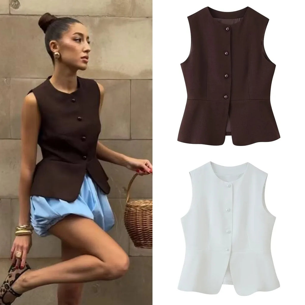 Button Vest Coat