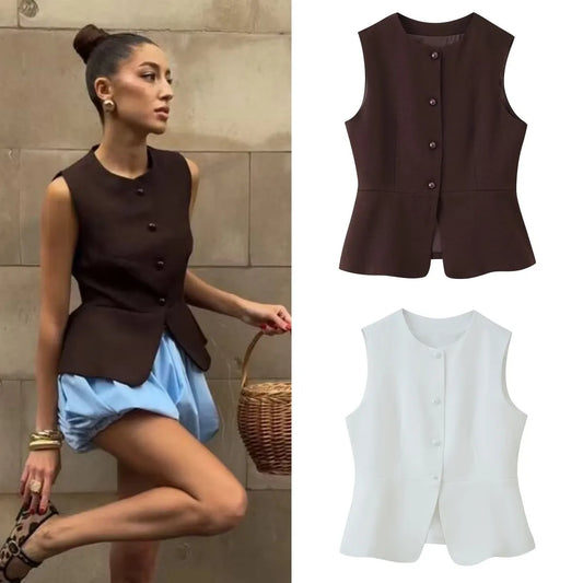 Button Vest Coat