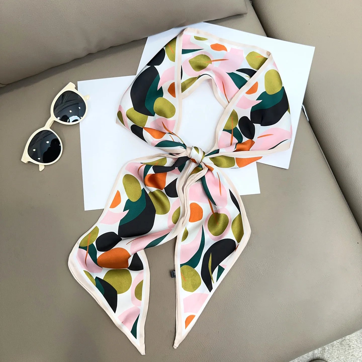 Horse Pattern Long Silk Scarf