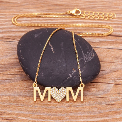Zircon MOM Heart Necklace