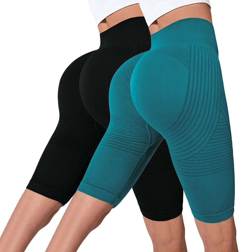Seamless Hip-Lifting Yoga Shorts 2-Pack