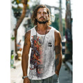Chinese Dragon Print Tank Top