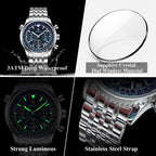POEDAGAR Business Blue Steel Watch