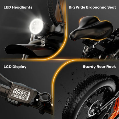 1000W Folding Fat Tire Electric Bike