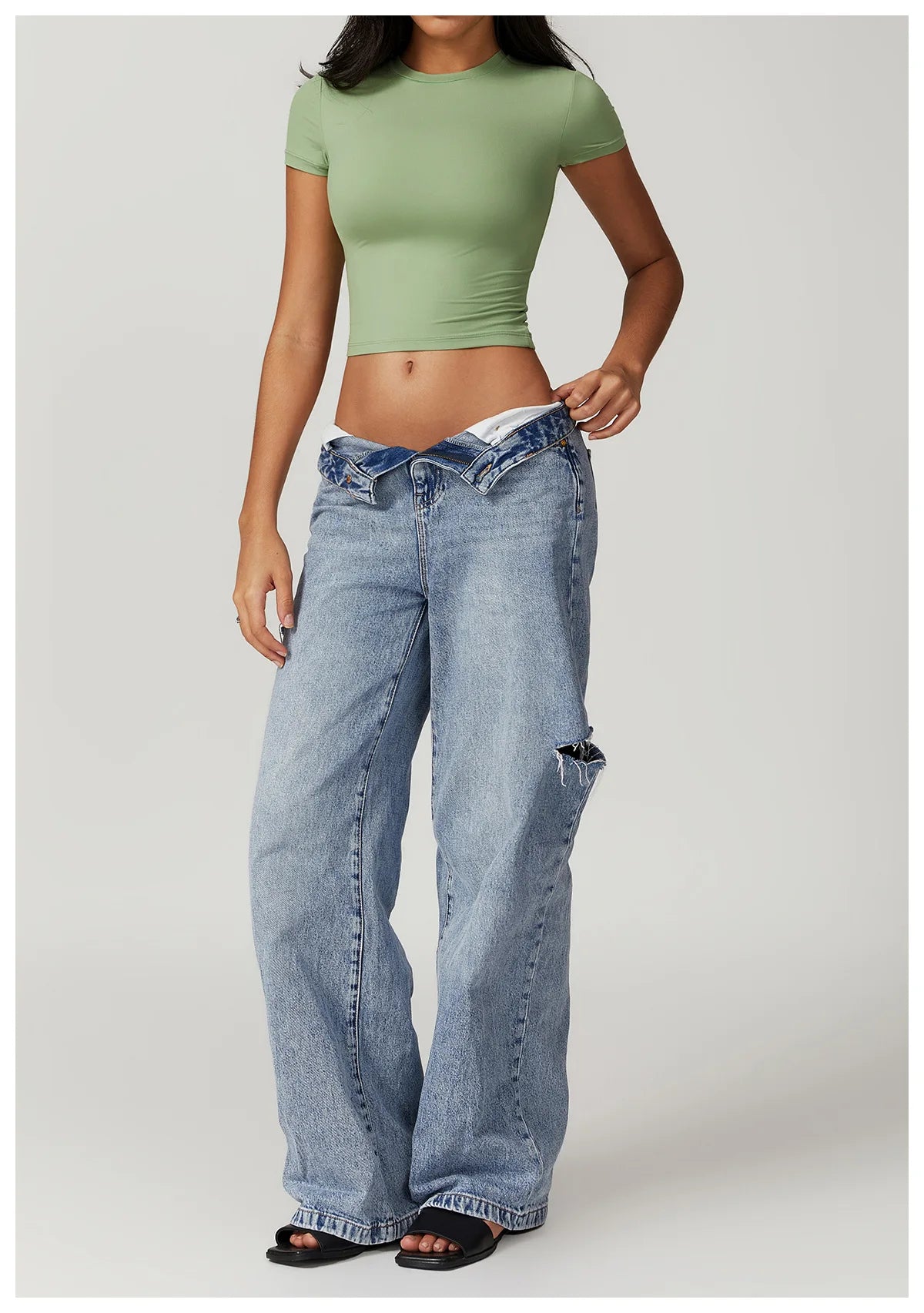 Nylon Short Sleeve True-To-Size Fit Crop Top