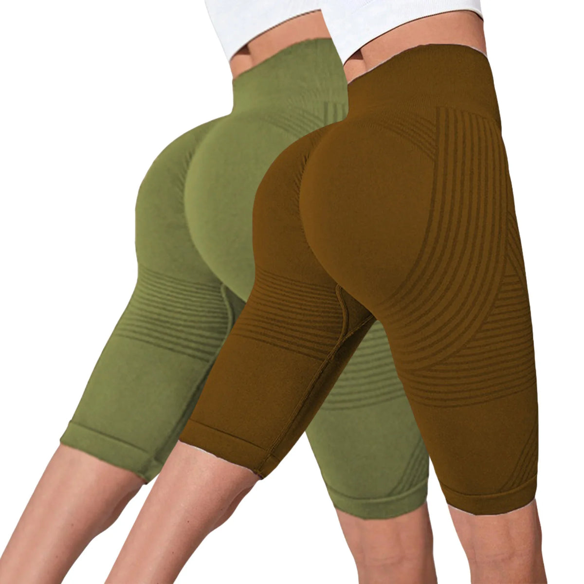 Seamless Hip-Lifting Yoga Shorts 2-Pack