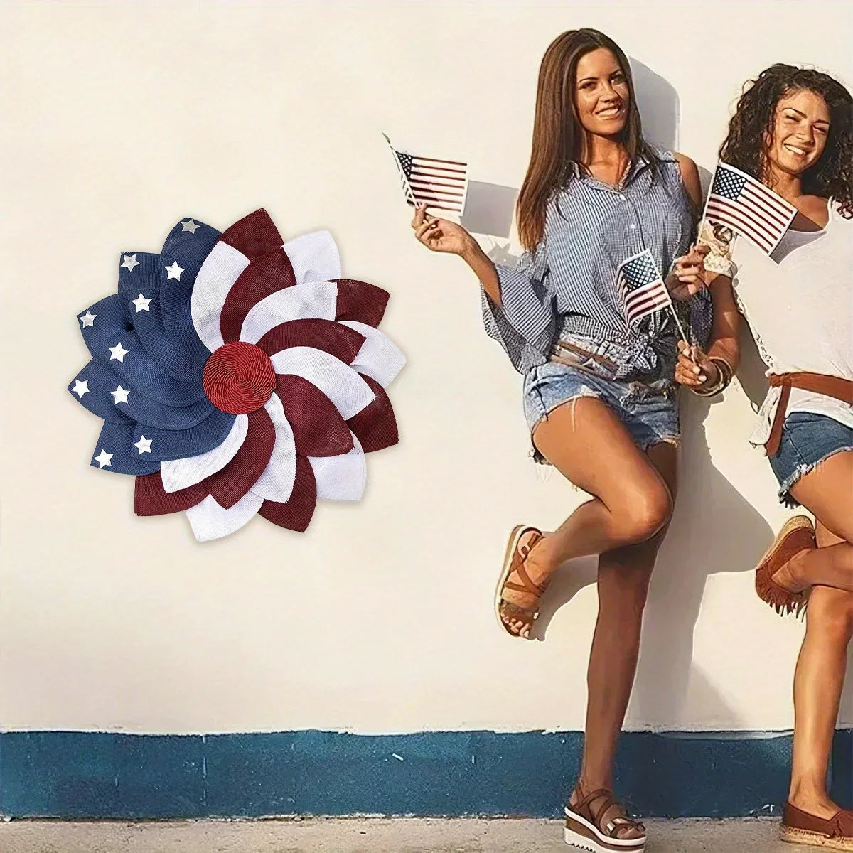 America Patriotic Flag Door Wreath