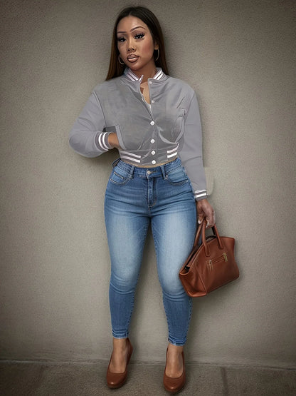 Women's Casual Baseball Jacket