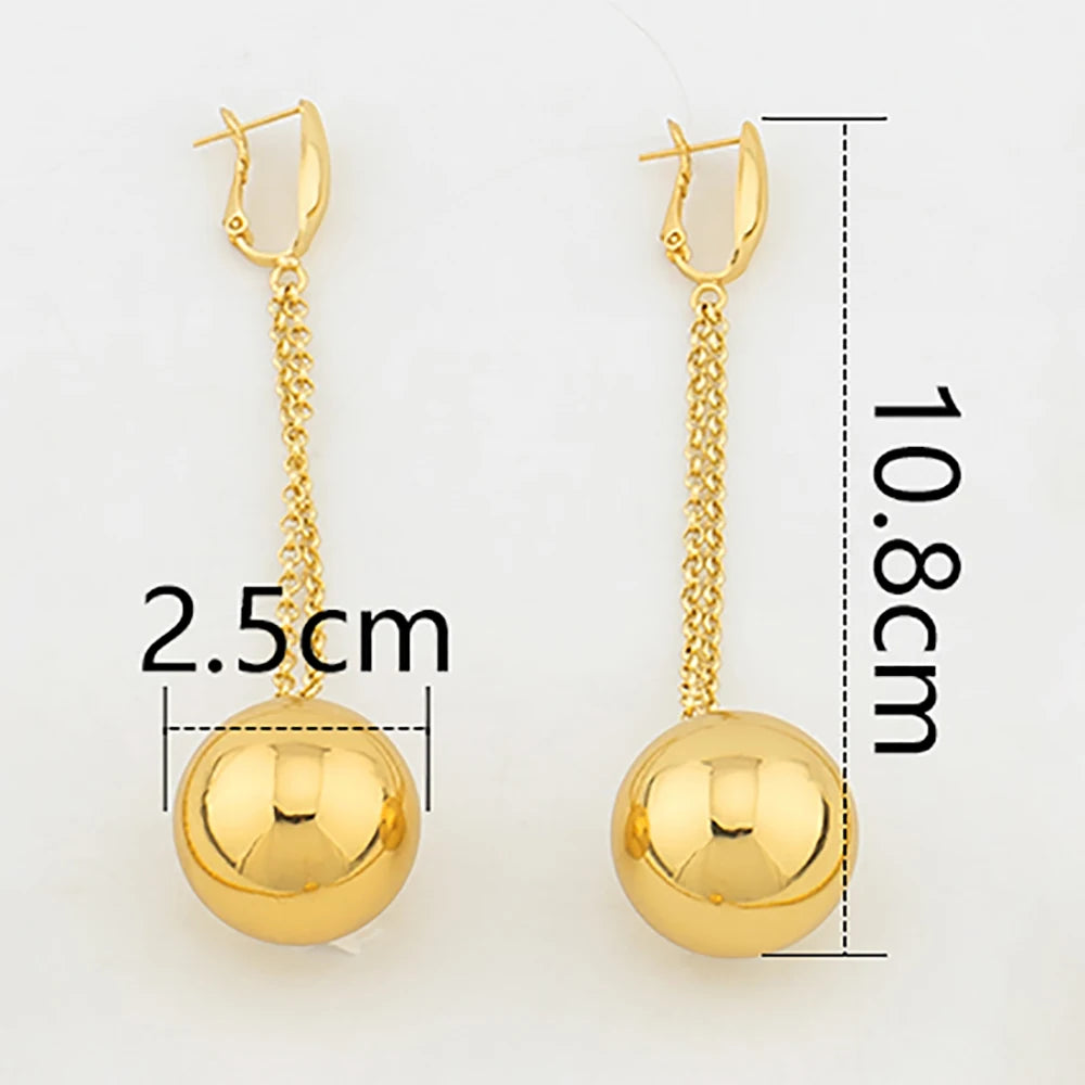Gold Ball Drop Earrings