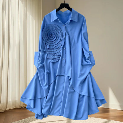 Turndown Collar Flower Top