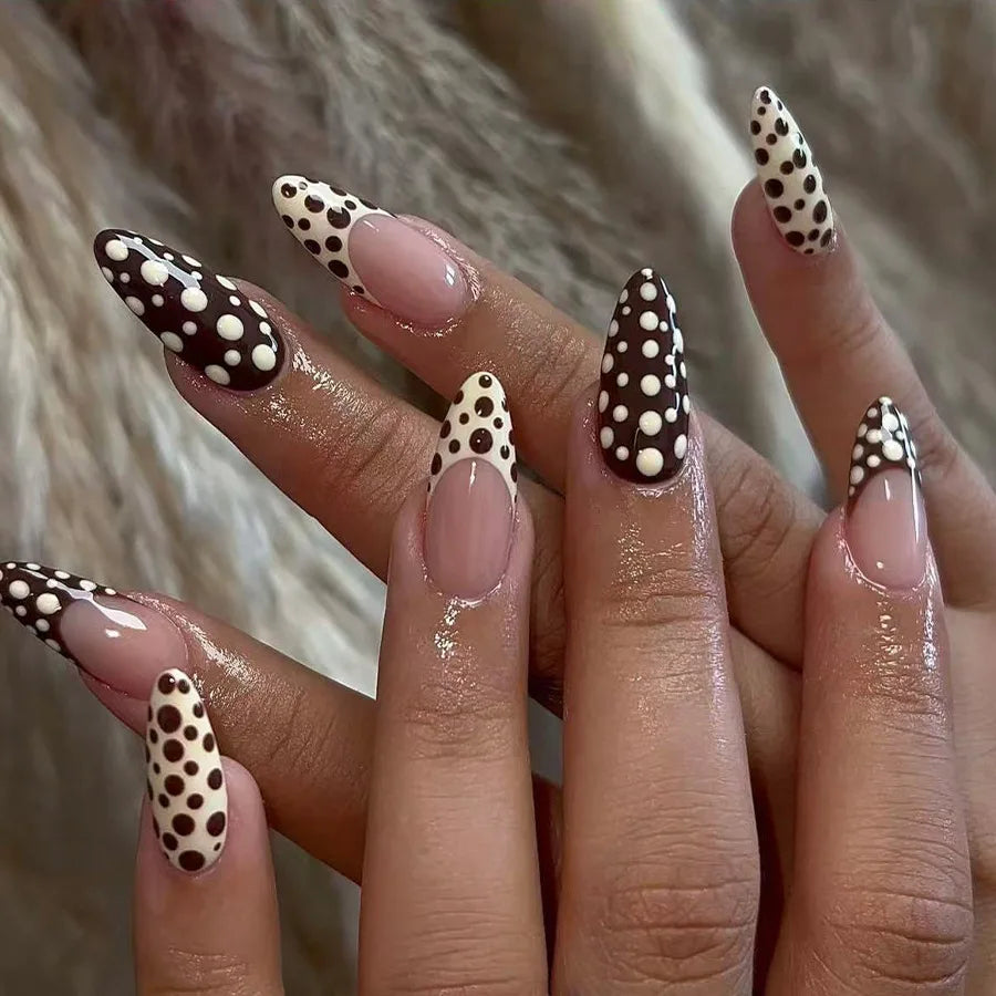 Blue Press Nails Polka Dot