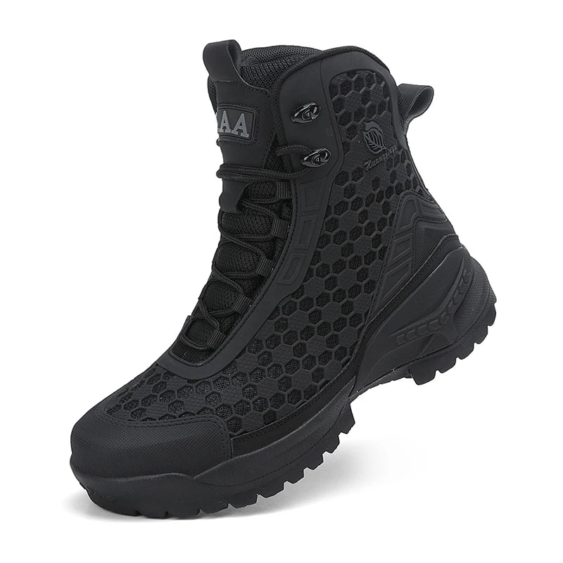 Orange Leather Motorcycle Combat Boots