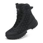 Orange Leather Motorcycle Combat Boots