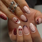 Blue Press Nails Polka Dot