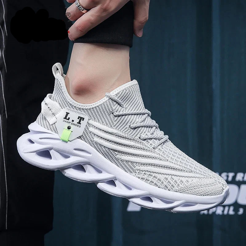 YRZL Sports Running Black Sneakers