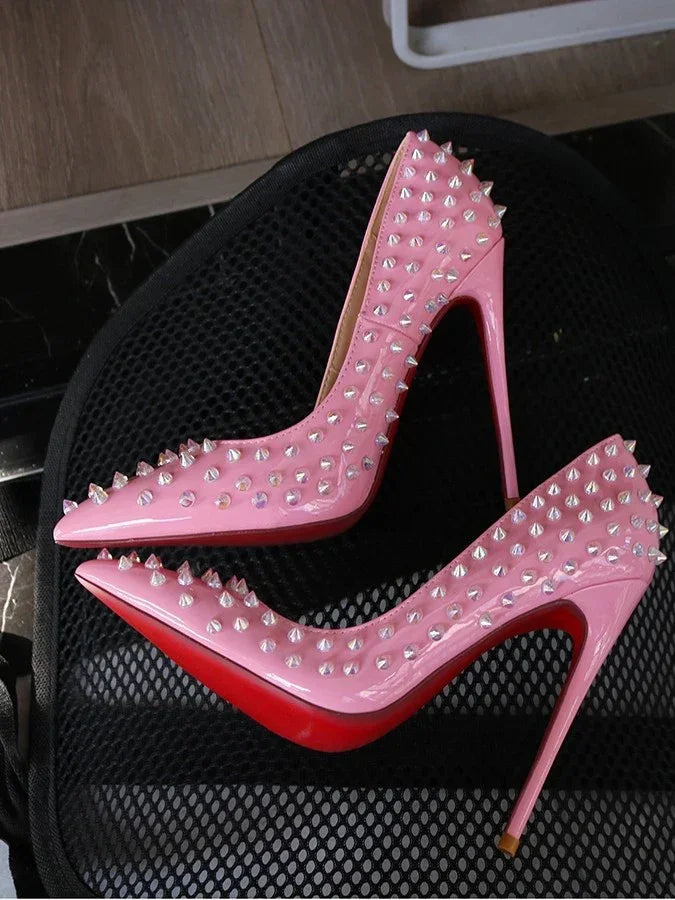 Studded Patent Leather Pumps