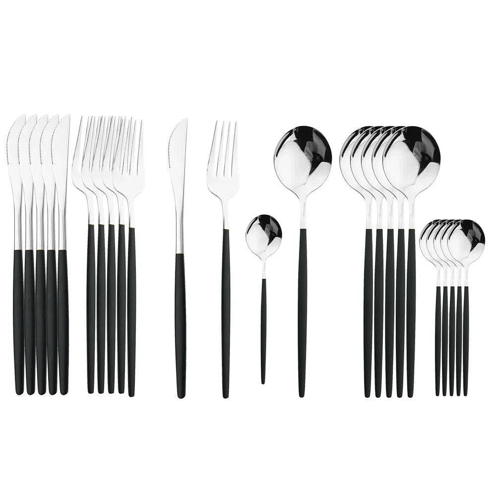 24Pcs Stainless Flatware Set