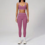 Knit Construction Sleeveless True-To-Size Fit Two-Piece Yoga Set