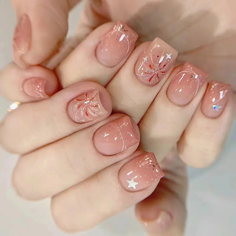 Elegant Short Red Nails