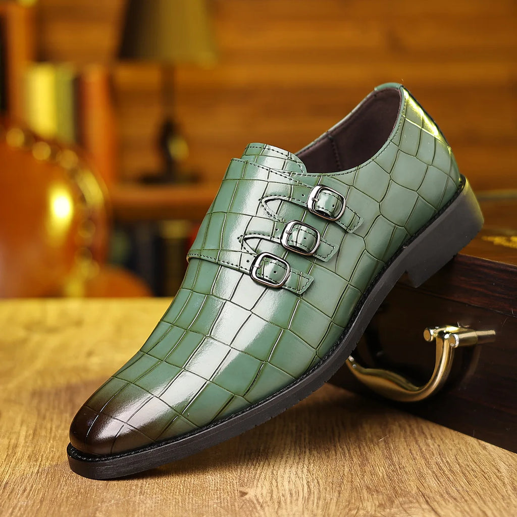 Buckle Stone Pattern Shoes