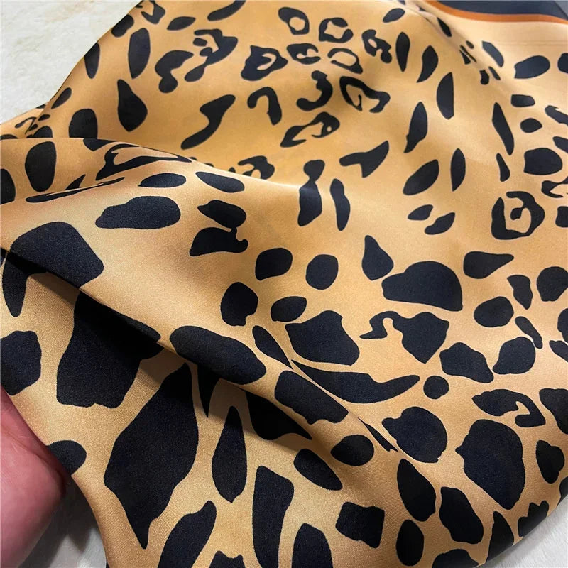 Leopard Print Square Headscarf