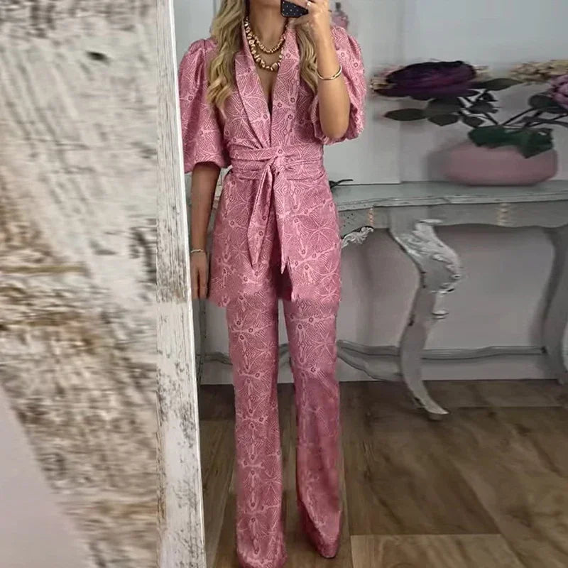 Women Fashion Printed Pant Suit