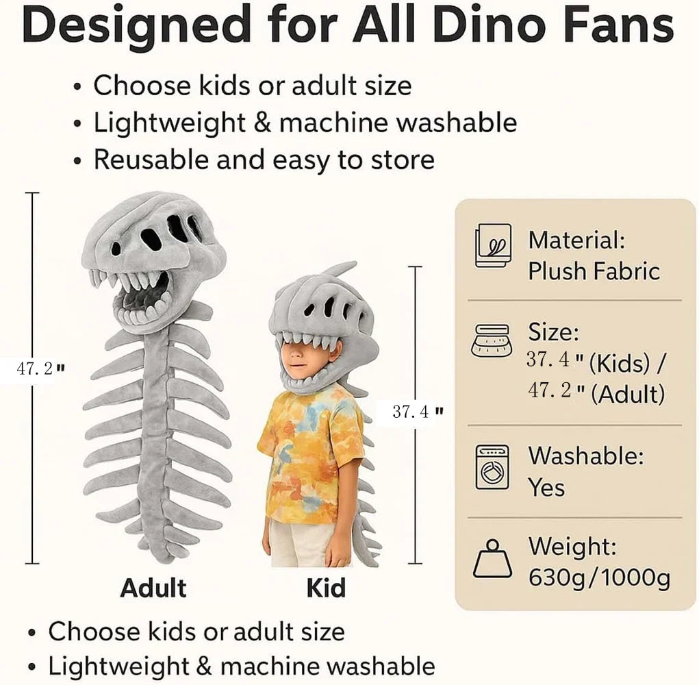 Dinosaur Skeleton Plush Costume