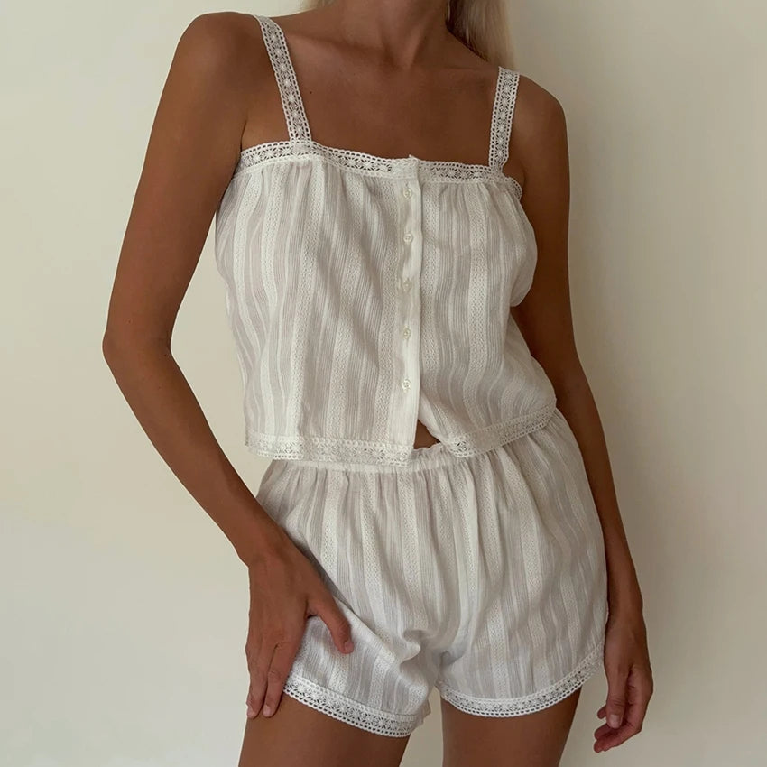 HiLoc Elegant Jacquard Cotton Pajama Set