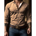 V-Neck Print Casual Shirt