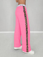 Leopard Side-Stripe Wide-Leg Trousers