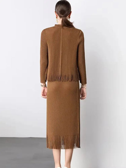 Spring Vintage Pleated Set