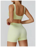 Knit Construction Sleeveless True-To-Size Fit Two-Piece Yoga Set