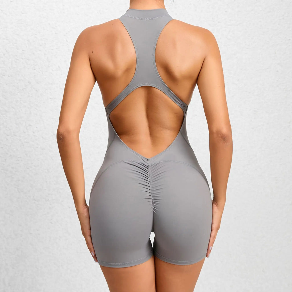 Nylon Patchwork Long Sleeve True-To-Size Fit Sports Jumpsuit