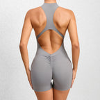 Nylon Patchwork Long Sleeve True-To-Size Fit Sports Jumpsuit