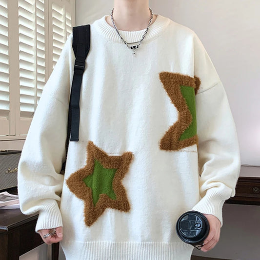 Star Pattern Jacquard Knit Sweater